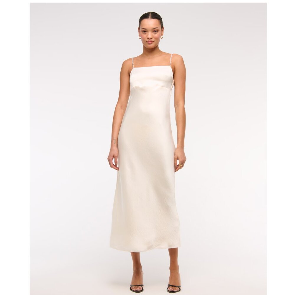 Abercrombie & Fitch Faux Pearl Strap Maxi Dress